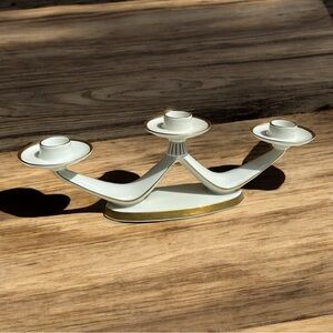 Edelstein Bavaria Elegant White and Gold Candelabra